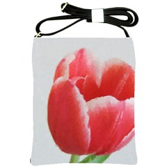 Red Tulip Watercolor Painting Shoulder Sling Bags by picsaspassion