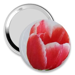 Red Tulip Watercolor Painting 3  Handbag Mirrors by picsaspassion