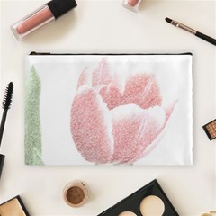 Red Tulip Pencil Drawing Cosmetic Bag (large)  by picsaspassion