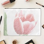 Red Tulip pencil drawing Cosmetic Bag (XL) Front