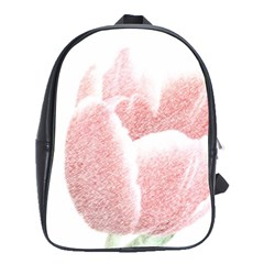 Red Tulip Pencil Drawing School Bags(large)  by picsaspassion