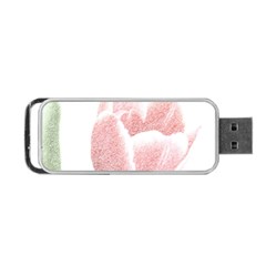 Red Tulip Pencil Drawing Portable Usb Flash (one Side) by picsaspassion