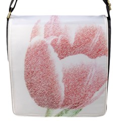 Red Tulip Pencil Drawing Flap Messenger Bag (s) by picsaspassion