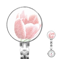 Red Tulip Pencil Drawing Stainless Steel Nurses Watch by picsaspassion