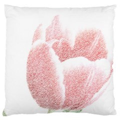 Red Tulip Pencil Drawing Large Flano Cushion Case (one Side)