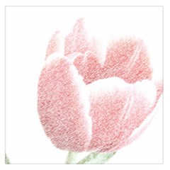 Red Tulip Pencil Drawing Large Satin Scarf (square) by picsaspassion