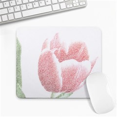 Red Tulip Pencil Drawing Large Mousepads by picsaspassion