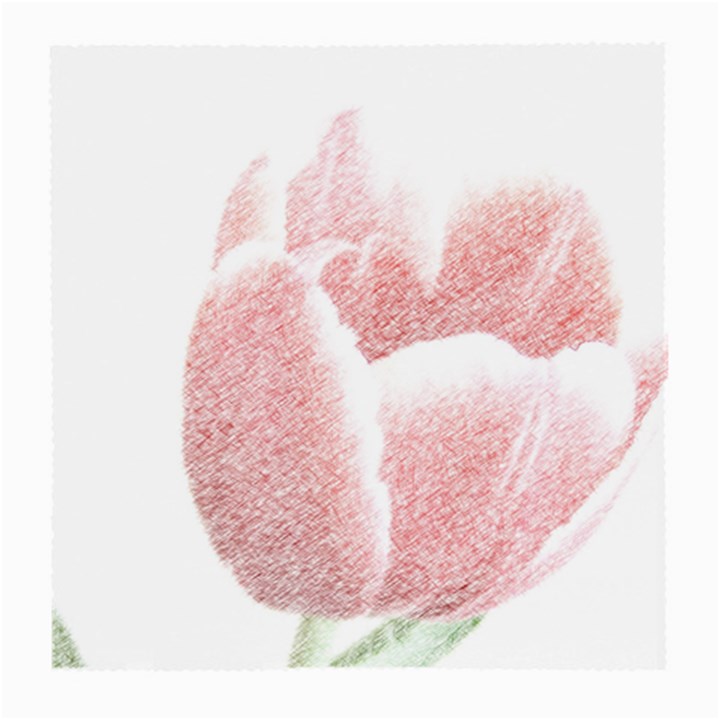 Red Tulip pencil drawing Medium Glasses Cloth (2-Side)