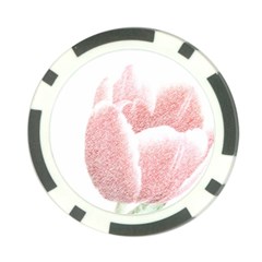 Red Tulip Pencil Drawing Poker Chip Card Guards by picsaspassion