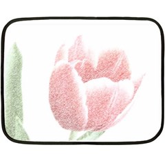 Red Tulip Pencil Drawing Fleece Blanket (mini) by picsaspassion