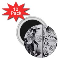 Vintage Song Sheet Lyrics Black White Typography 1 75  Magnets (10 Pack)  by yoursparklingshop