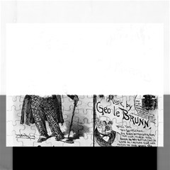 Vintage Song Sheet Lyrics Black White Typography Rectangular Jigsaw Puzzl by yoursparklingshop