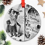 Vintage Song Sheet Lyrics Black White Typography Round Ornament (Two Sides)  Back