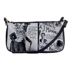 Vintage Song Sheet Lyrics Black White Typography Shoulder Clutch Bags by yoursparklingshop