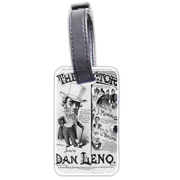 Vintage Song Sheet Lyrics Black White Typography Luggage Tags (Two Sides)