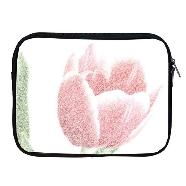 Red Tulip pencil drawing Apple iPad 2/3/4 Zipper Cases