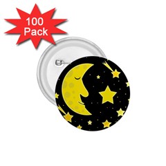 Sleeping Moon 1 75  Buttons (100 Pack)  by Valentinaart