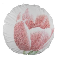 Red Tulip Pencil Drawing Large 18  Premium Flano Round Cushions by picsaspassion