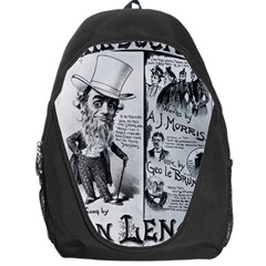 Vintage Song Sheet Lyrics Black White Typography Backpack Bag by yoursparklingshop