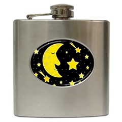 Sleeping Moon Hip Flask (6 Oz) by Valentinaart