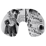 Vintage Song Sheet Lyrics Black White Typography Travel Neck Pillows Front