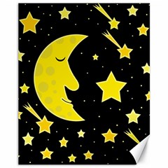 Sleeping Moon Canvas 11  X 14   by Valentinaart