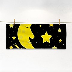 Sleeping Moon Hand Towel by Valentinaart