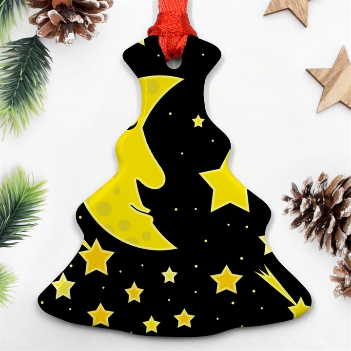 Sleeping moon Christmas Tree Ornament (2 Sides)