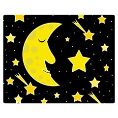 Sleeping Moon Double Sided Flano Blanket (medium)  by Valentinaart