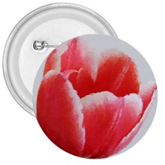 Tulip Red Watercolor Painting 3  Buttons by picsaspassion