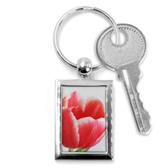 Tulip Red Watercolor Painting Key Chains (rectangle)  by picsaspassion