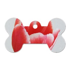 Tulip Red Watercolor Painting Dog Tag Bone (one Side) by picsaspassion