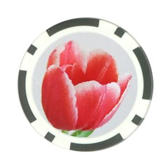 Tulip Red Watercolor Painting Poker Chip Card Guards (10 Pack)  by picsaspassion