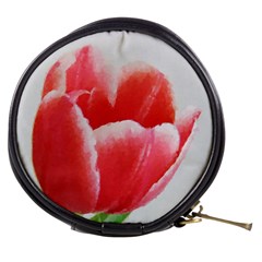 Tulip Red Watercolor Painting Mini Makeup Bags by picsaspassion