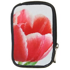 Tulip Red Watercolor Painting Compact Camera Cases by picsaspassion