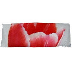 Tulip Red Watercolor Painting Body Pillow Case Dakimakura (two Sides) by picsaspassion