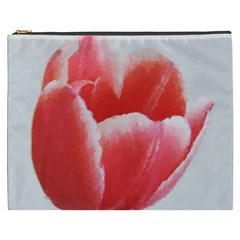 Tulip Red Watercolor Painting Cosmetic Bag (xxxl)  by picsaspassion