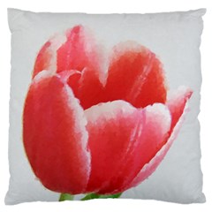 Tulip Red Watercolor Painting Standard Flano Cushion Case (two Sides) by picsaspassion