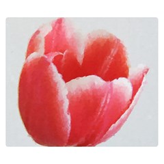 Tulip Red Watercolor Painting Double Sided Flano Blanket (small)  by picsaspassion