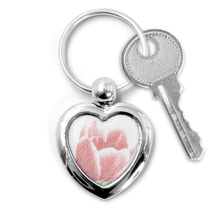 Tulip red pencil drawing art Key Chains (Heart) 