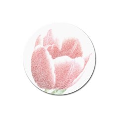 Tulip Red Pencil Drawing Art Magnet 3  (round) by picsaspassion