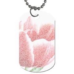 Tulip Red Pencil Drawing Art Dog Tag (one Side) by picsaspassion