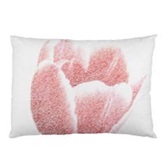 Tulip Red Pencil Drawing Art Pillow Case (two Sides) by picsaspassion