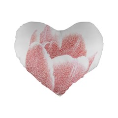 Tulip Red Pencil Drawing Art Standard 16  Premium Heart Shape Cushions by picsaspassion