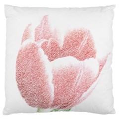 Tulip Red Pencil Drawing Art Standard Flano Cushion Case (one Side) by picsaspassion