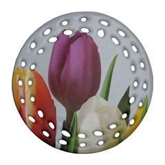 Tulips Ornament (round Filigree)  by picsaspassion