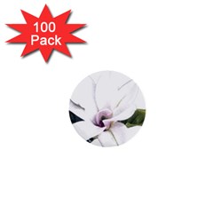 White Magnolia Pencil Drawing Art 1  Mini Buttons (100 Pack) 