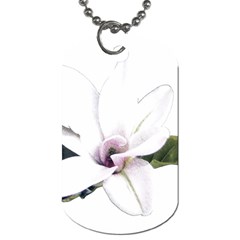 White Magnolia Pencil Drawing Art Dog Tag (two Sides) by picsaspassion