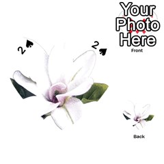 White Magnolia Pencil Drawing Art Playing Cards 54 (heart)  by picsaspassion