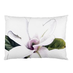 White Magnolia Pencil Drawing Art Pillow Case